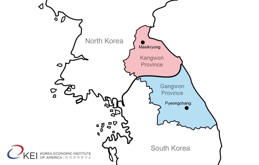 Although historically unified, Gangwon (Kangwon) province is split and administered by both Korean nations.